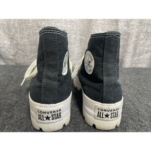 Converse Chuck Taylor All Star Lugged High Black White Platform Womens Sneaker 6 - Picture 4 of 10